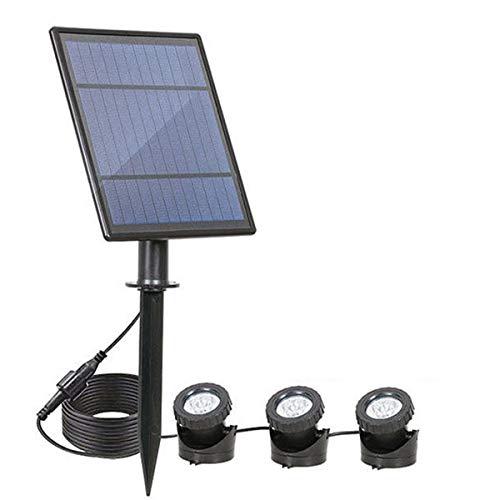 SunshineFace Solarbetriebener wasserdichter RGB-Strahler für den Außenbereich, Garten, Teich, Pool, Unterwasserlicht