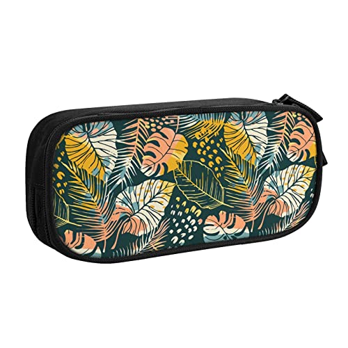 BAAROO Federmäppchen mit tropischen Pflanzen, multifunktional, Make-up-Tasche, große Aufbewahrung, Schreibwaren-Organizer mit Reißverschluss für Büro, Reisen, #437, 21x10.5x5cm