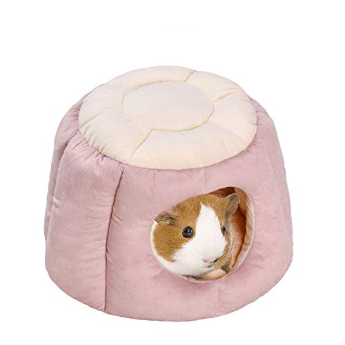 Oncpcare Warmes Meerschweinchen-Bett in Form eines Kaninchenhauses, weiches Nest für kleine Tiere, Kaninchen, Katzen