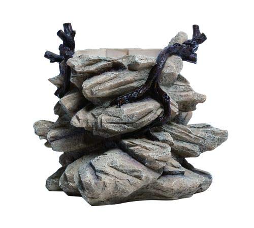 ReptiZoo Reptilien Trinkbrunnen und Luftbefeuchter (steinig/grau-braun) (DF01-1)