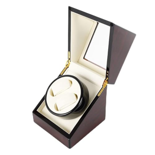 Salmeee Automatische Uhrenbeweger Box, 2 Uhren luxuriöser Uhrenwender mit leisem Motor Watch Winder Box Uhren Aufbewahrungsboxen Display-Boxen