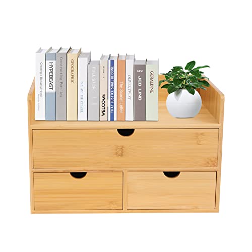Schreibtisch Organizer Holz Mini Regalschubladen Schreibtischbox Schreibtischorganizer Schubladen Office Aufbewahrungsbox (Type-3(3 Schubladen))