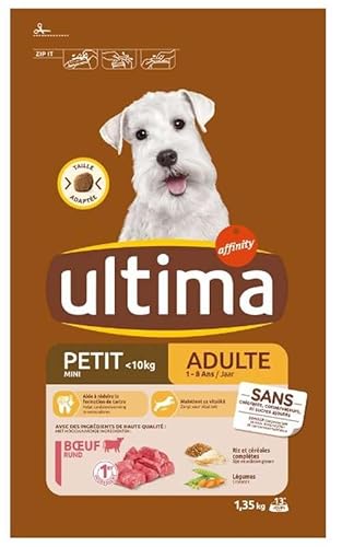 Ultima Trockenfutter für kleine ausgewachsene Hunde, Rindfleisch, 1,35 kg