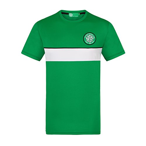 Celtic FC - Herren Trainingstrikot aus Polyester - Offizielles Merchandise - Geschenk für Fußballfans - Grün/Weiß gestreift - XXL