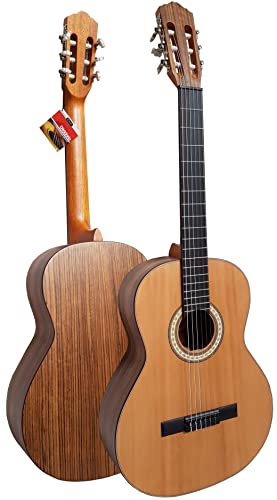 4/4 GITARRE MASSIV - KONZERTGITARRE - CLASSIC - NATUR - BODEN u. ZARGE MAHAGONI - D´ADDARIO SAITEN - DECKE MASSIV - INSTRUMENT - SMG44