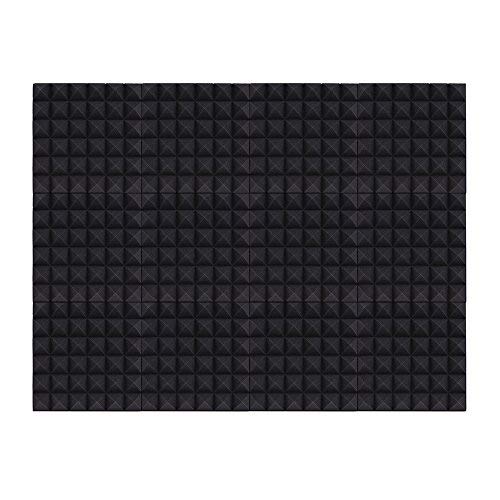 24 Stück 30,5 x 30,5 x 2,5 cm Akustikplatten Studio-Schalldämmung Schaumstoff-Keilfliesen Wandplatten (schwarz)