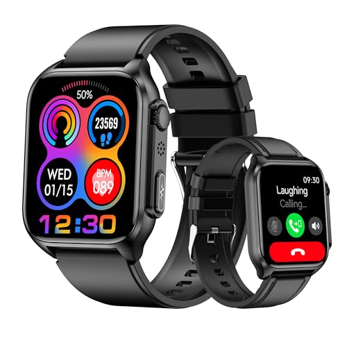 DigiKuber Smartwatch EKG & Zifferblatt/Anruf Annehmen, 1,96 Zoll 320 x 386 wasserdichte Smart Watch mit SpO2, Herzfrequenz, Körpertemperatur für Android iOS