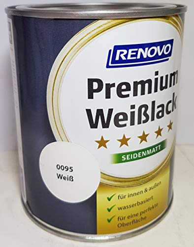 2,5 Liter RENOVO Premium Buntlack seidenmatt, RAL 0095 Weiss