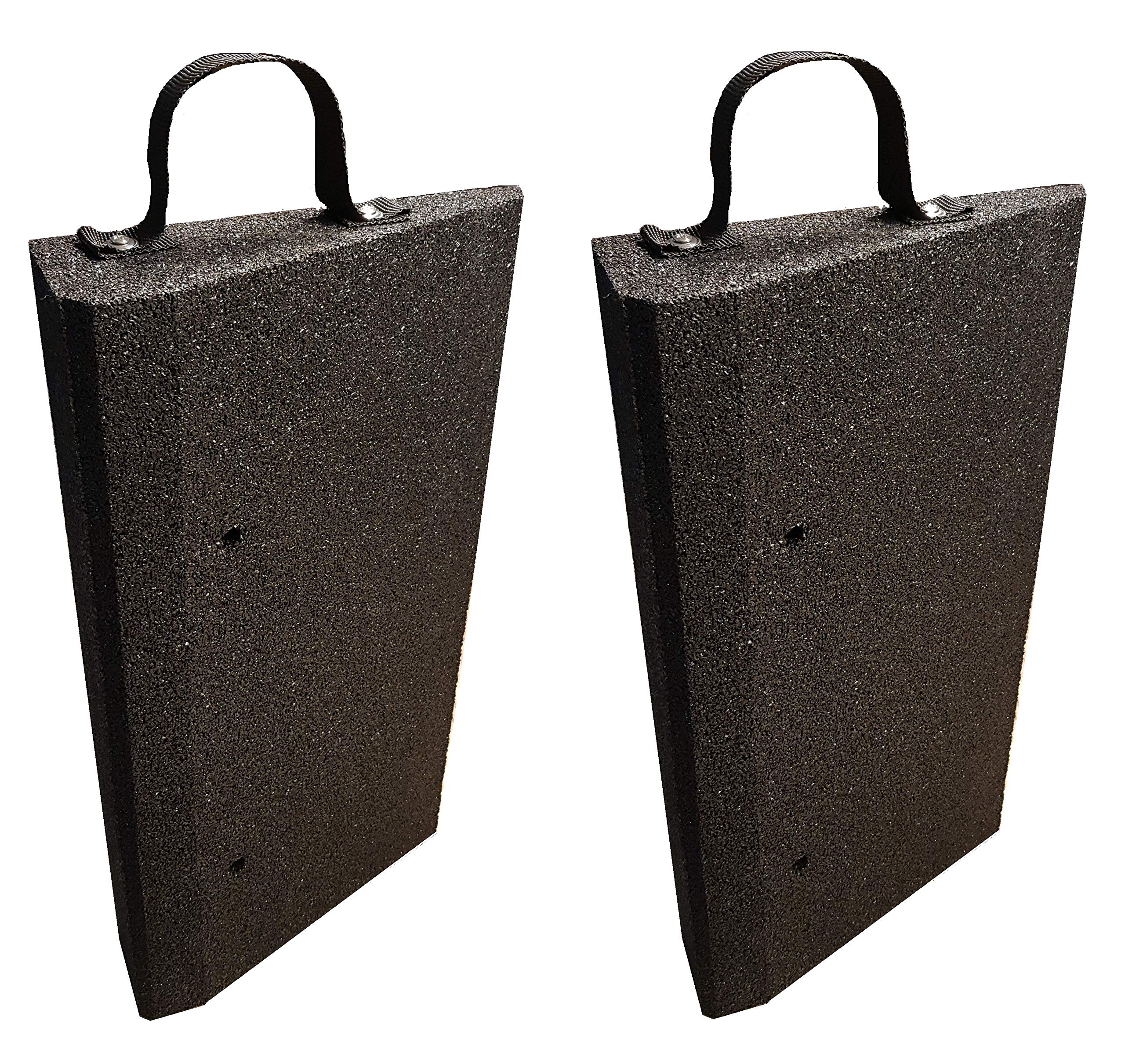 bepco Bordsteinkanten-Rampen Set (2 Stück) + Griff-Schlaufe, LxBxH: 50 x 25 x 5 cm aus Gummi (schwarz) Auffahrrampe,Türschwellenrampe, mit eingelagerten Unterlegscheiben zur Befestigung