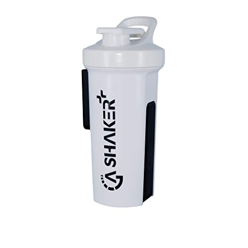GA Shaker+® 2.0 Das Original Trinkflasche/Wasserflasche mit Protein Shaker Funktion, 1L (Weiß)