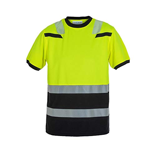 Hydrowear 040465YB-S TULSA Trendy High Visible Line T-Shirt, Hi-Vis Yellow/Black, Größe S