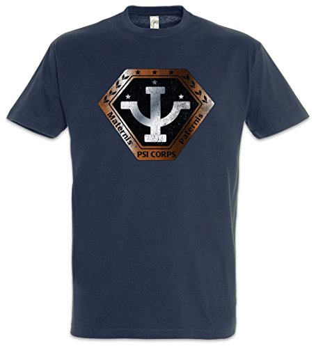 Urban Backwoods Vintage Psi Corps Logo Herren T-Shirt Blau Größe 3XL