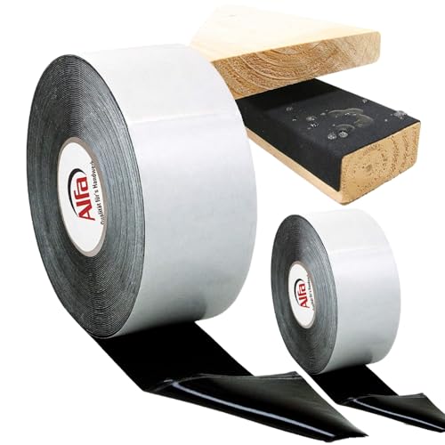 Alfa Abdeckband Holz & Unterkonstruktionen - einseitig selbstklebendes Terrassen-tape - Niederschlagschutz 20 m x 1 mm (2, 150 mm)