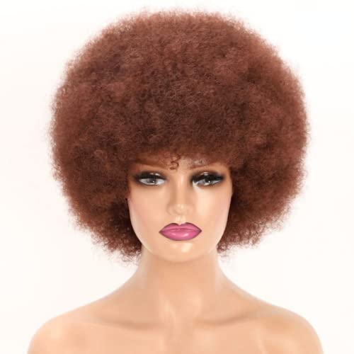 9in Kurze Afro Verworrenes Lockiges Haar Perücken Für Frauen Afrikanische Synthetische Flauschige Und Weiche Natürliche Aussehende Hochtemperatur Dunkelbraune Perücke