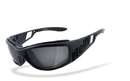 HELLY® - No.1 Bikereyes® | Bikerbrille, Motorradbrille, Motorrad Sonnenbrille | winddicht, gepolstert, beschlagfrei, bruchsicher | TOP Tragegefühl bei langen Ausfahrten | Brille: vision 3
