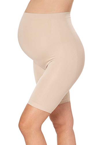 MAMARELLA Schwangerschaft Shapewear hautfarben Seamless L, elastische und stützende Umstandsunterhose für alle Trimester und die Rückbildung, schützt vor reibenden Oberschenkeln, atmungsaktiv