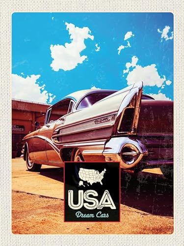 mrdeco Metall Schild 30x40cm gewölbt USA Amerika Auto 75 Oldtimer Deko Blechschild Tin Sign