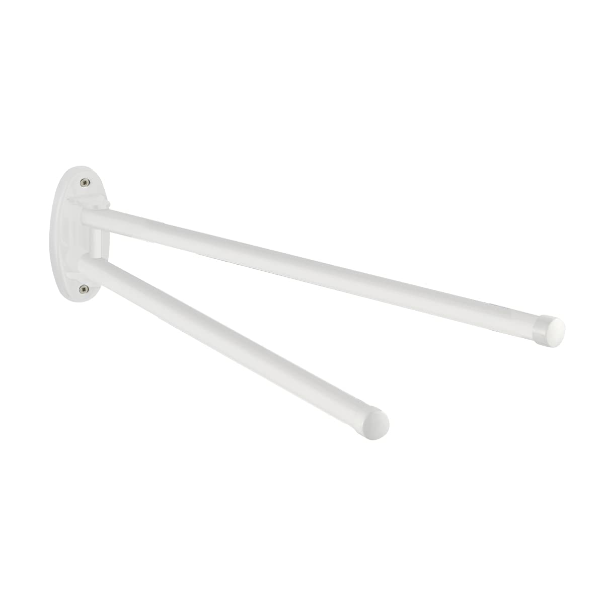 WENKO Handtuchhalter Basic Weiß - 2 bewegliche Arme, Metall, 4.5 x 9.5 x 41 cm, Weiß