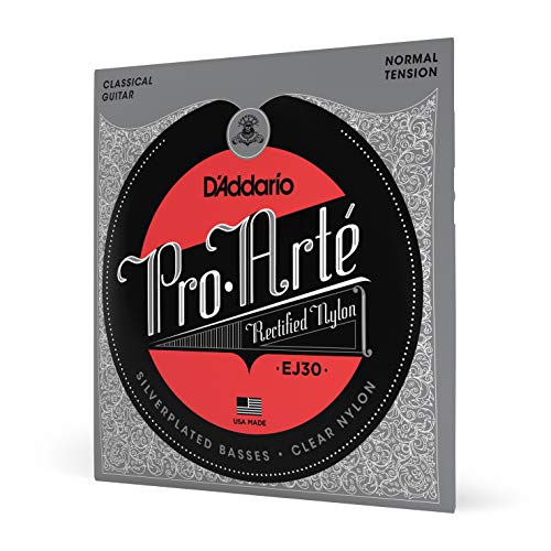 D'Addario Gitarrensaiten Konzertgitarre | Akustikgitarre | Akustik Gitarre Saiten | Classical Guitar Strings | EJ30 Saitensatz für Nylongitarren 0,07 cm - 0,11 cm (.028 - .043 Zoll)