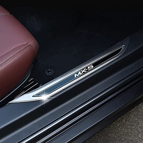 WEMAK 2 Stück Auto Edelstahl Einstiegsleisten Türschweller für Mazda MX-5 RF ND MX5 Schutzstreifen Styling SzubehöR