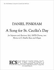 A Song for St. Cecilia's Day - SB soli, SATB, Two Horns, Double Bass and Organ - Partitur