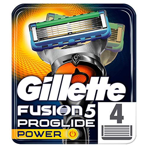 Gillette Fusion5 ProGlide Power Rasierklingen für Herren, 4 Ersatzklingen mit FlexBall-Technologie für Konturen