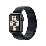 Apple Watch SE (2. Generation, 2023) (GPS, 40 mm) Smartwatch mit Aluminiumgehäuse und Sport Loop Armband in Mitternacht. Fitness- und Schlaftracker, Unfallerkennung, Herzfrequenzmesser, CO₂ neutral