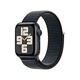 Apple Watch SE (2. Generation, 2023) (GPS, 40 mm) Smartwatch mit Aluminiumgehäuse und Sport Loop Armband in Mitternacht. Fitness- und Schlaftracker, Unfallerkennung, Herzfrequenzmesser, CO₂ neutral