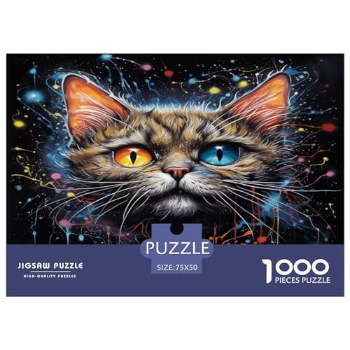 Galaxy Cats Puzzles 1000 Teile Für Erwachsene Lernspiel Family Challenging Games Home Decor Geburtstag Entspannung Und Intelligenz 1000pcs (75x50cm)