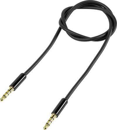 SpeaKa Professional SP-7870120 Klinke Audio Anschlusskabel [1x Klinkenstecker 3.5 mm - 1x Klinkenstecker 3.5 mm] 1.00 m Schwarz SuperSoft-Ummantelung (SP-7870120)