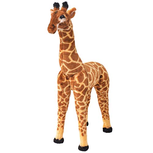Tidyard Plüschtier Giraffe, Stehend, Braun und Gelb, XXL 48 x 86 cm (L x H) bis 100 kg, Max Belastbar: 100 kg