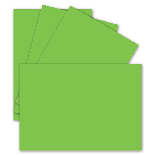400 Einzel-Karten DIN A6-10,5 x 14,8 cm - 240 g/m² - Hell-Grün - Tonkarton - Bastelpapier - Bastelkarton- Bastel-karten - blanko Postkarten