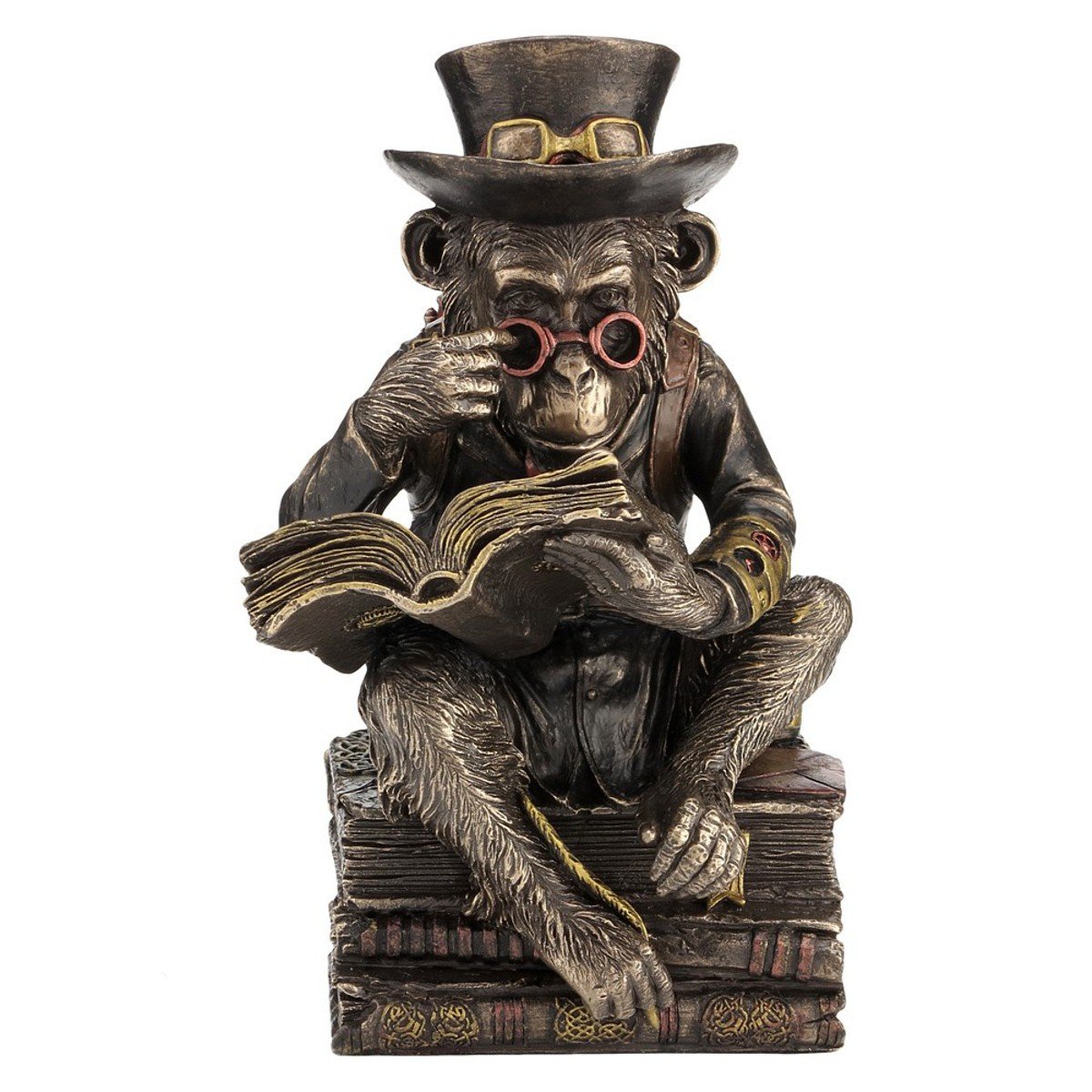 Dark Dreams Steampunk DEKO Figur Statue bronzefarben Affe Schimpanse Dekoration 19,5 cm Äffchen