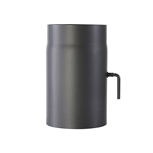 Ofenrohr Senotherm® mit Drosselklappe Wandstärke 2 mm Ø120 hitzebeständig lackiert - Länge: 250mm - Rauchrohr, Kaminrohr gussgrau - für Kaminöfen