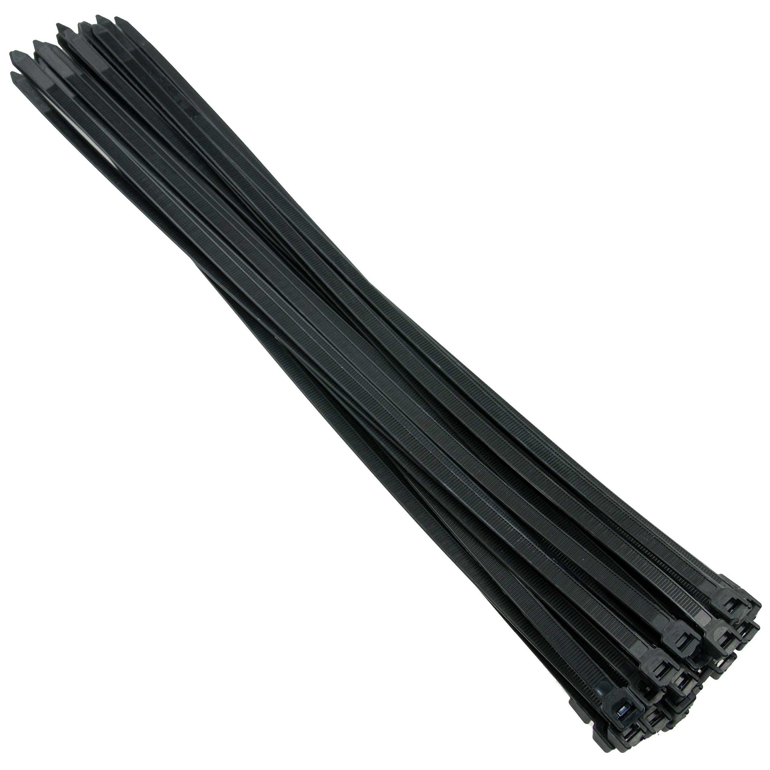 XXL Kabelbinder Sortiment SATZ 50 Stück SCHWARZ Black 7,6 × 750 mm - selbstsichernd/Kabelband - Verschiedene Größen stehen zur Auswahl