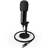 Amcrest USB-Mikrofon für Sprachaufnahmen, Podcasts, Gaming, Online-Konferenzen, Live-Streaming, Nierenmikrofon mit verstellbarem Schwermetallständer, Windschutz und 2,0 m USB-Kabel, AM430