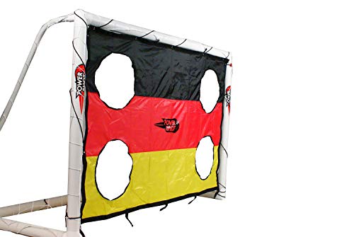 Torwand Fußball Deutschland Fahne - 2. Verschiedene Größen - Polyester - inkl. Spannseil und Anker - WETTERFEST (1,8 x 1,2m)