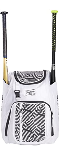 Rawlings | Chaos Backpack Bag Series | Jugend | Baseball & Fastpitch Softball | Weiß