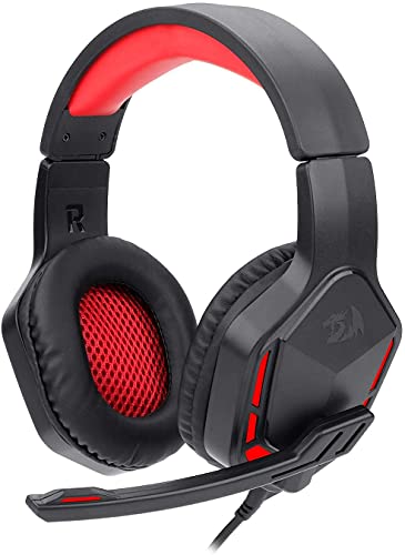Redragon Gamer Themis (H220) Kopfhörer mit integriertem Mikrofon, Lautstärkeregler, Mikrofon und Hintergrundbeleuchtung, Rot