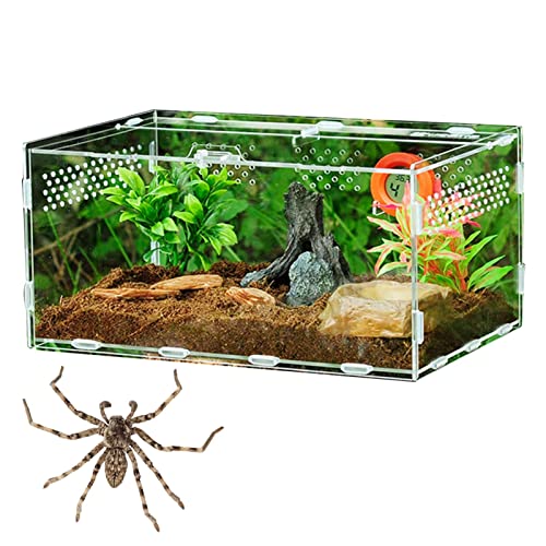 Acryl-Reptil-Terrarium-Behälter,Schlangenfütterungs-Zuchtbox transparentes Tarantel-Gehegehaus | Transparenter Reptilien-Zuchtkoffer für Horned Frog Spider Snake Lizard Ziurmut