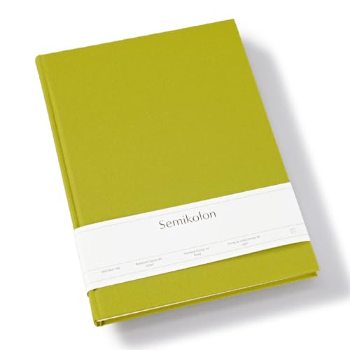 Semikolon 370063 - Notizbuch Classic A4 liniert - 176 Seiten, cremeweißes Papier – Lesezeichen – matcha hell-grün