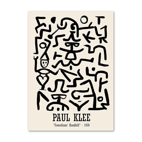 ZENCIX Berühmte Poster und Drucke von Paul Klee, surrealistische Ausstellung, Leinwandgemälde, Paul Klee-Wandkunst, Paul Klee-Bilder für Heimdekoration, 60 x 80 cm x 1, ohne Rahmen