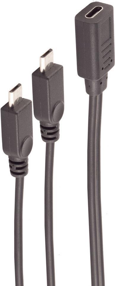 shiverpeaks BS13-20021 USB Kabel 0,3 m USB 2.0 USB C 2 x Micro-USB B Schwarz (BS13-20021)