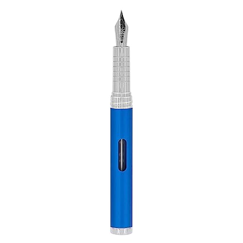 DIPLOMAT NEXUS Füllhalter Edelstahlfeder mit Tintenglas blau/Federstärken: B/Füllfederhalter/Handgefertigt/mit Geschenkbox/Füllhalter Füller Fountain Pen/Farbe: Blau/Chrom