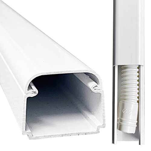 2m Kanal Half-Cover (2000x32x28mm LxBxH) (T 35 - Opt) in weiß - aus Kanalsystem Optima 35 - Opt für Klimaanlagen/Wärmepumpen