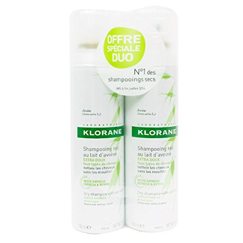 Klorane Gentle Dry Shampoo with Oat Milk Powder Spray 2 x 150ml