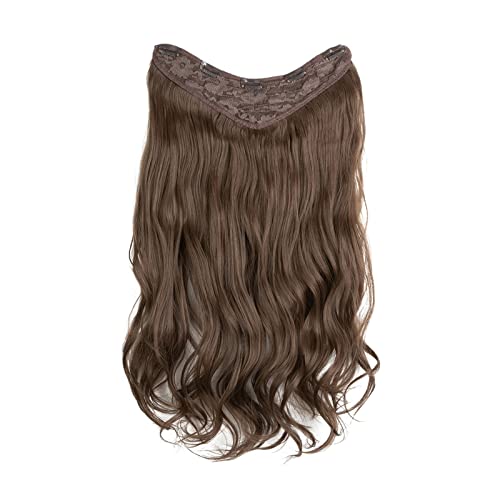 Natürliche Perücke for Frauen mit langen lockigen Haaren und großen Wellen in einteiligen, flauschigen V-förmigen Haarverlängerungen Modedekoration (Color : 6, Size : 22 inch)