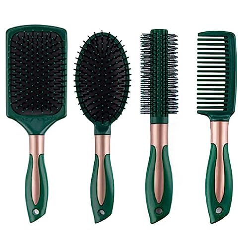 4 Pcs Hair Brush Set Anti Static Massage Oval Comb Round Hair Brush Air Cushion Vent Hair Brush Detangling Paddle Comb Hairbrush for Women Men