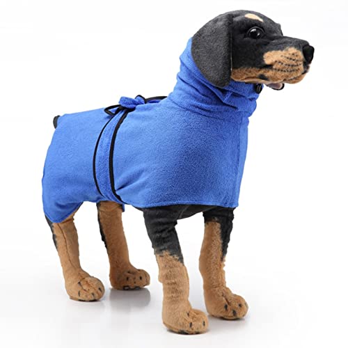 SUSOSU Starkes Saugfähiges Handtuch für Haustiere 1 Packung Hundehandtuch Bademantel Decke Praktischer für Haustiere,Blue 2,L