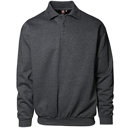 Pionier 41308-S Klassisches Polo-Sweatshirt 601" Größe S in graphit meliert, S